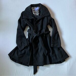 Madden Girl Stylish Black Trench Coat
